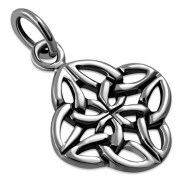 Tiny Celtic Knot Solid Silver Pendant, pn529